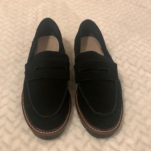 Anne Klein - Black suede penny loafers